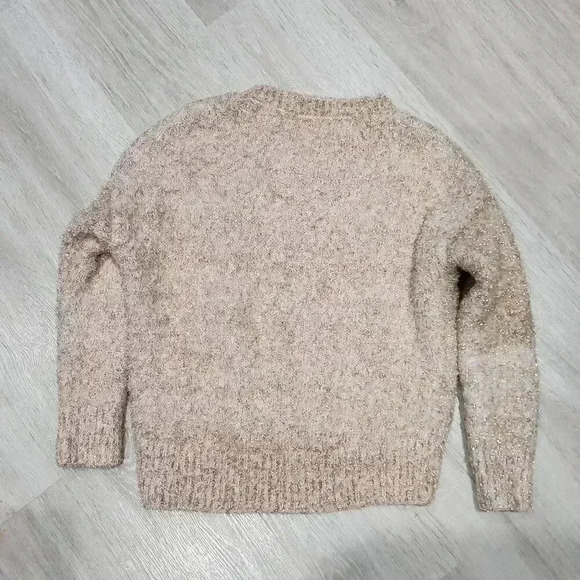 Wild Fable Women's Fuzzy Knit Long Sleeve Pullover Sweater Metallic Gold Small - Picture 6 of 7